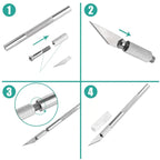 Knife Blades for DIY Wood Carving, Fruit and Food Sculpture, Precision Cutting Tool, Metal Engraving Blades Storage